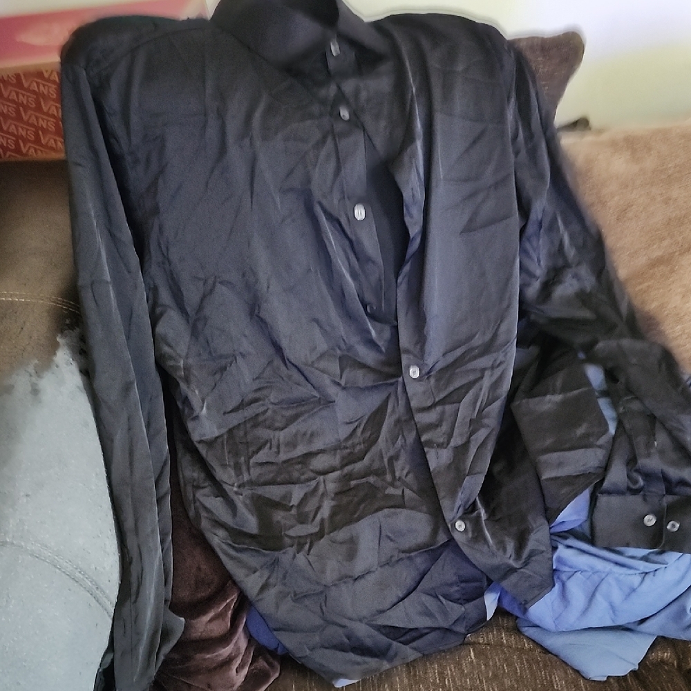 SHEIN Men's Black Lightweight Button-Up Shirt Jacket